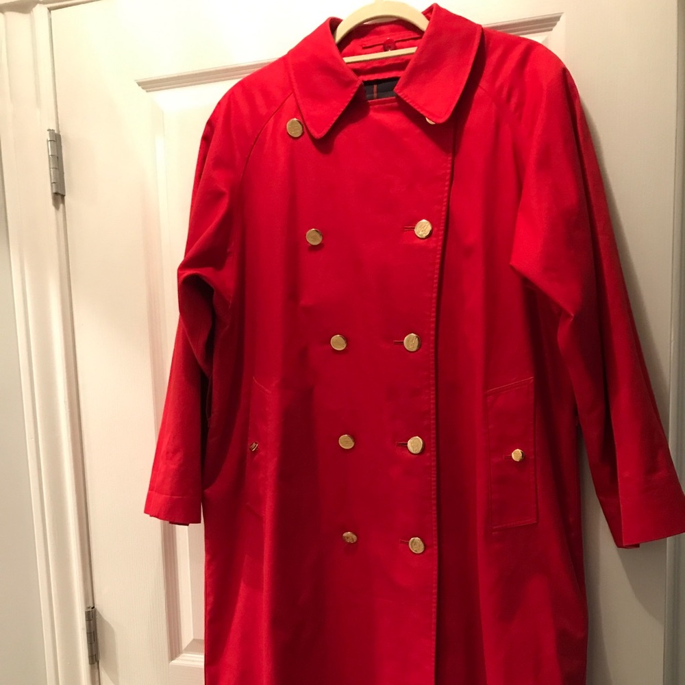 Vintage red Burberry trench